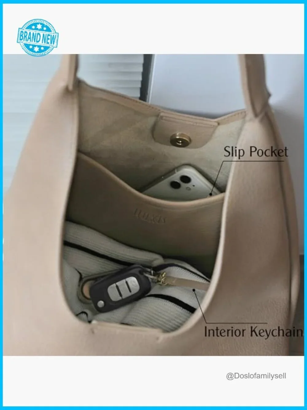 Slouchy Hobo Tote Vegan Leather Shoulder Handbag Soft for Work Travel